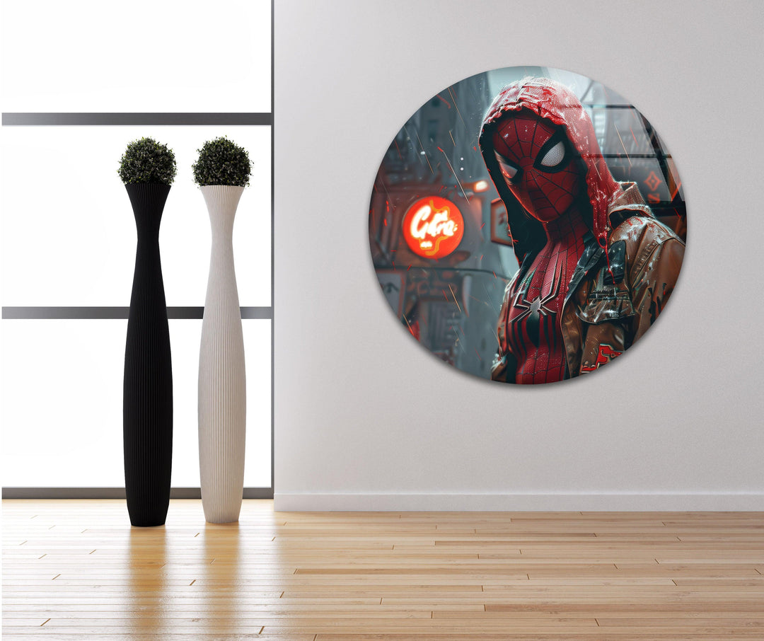 Cyberpunk Spider-man Glass Wall Art, glass pictures for Wall, glass prints wall art