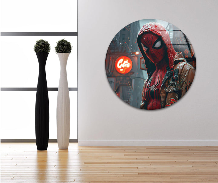 Cyberpunk Spider-man Glass Wall Art, glass pictures for Wall, glass prints wall art