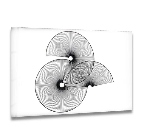 Stillness emanates from this abstract geometric circles home decor art print, showcasing precise black lines.