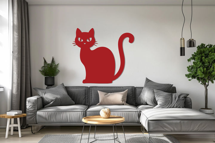 Black cat metal wall décor perfect for haunted home