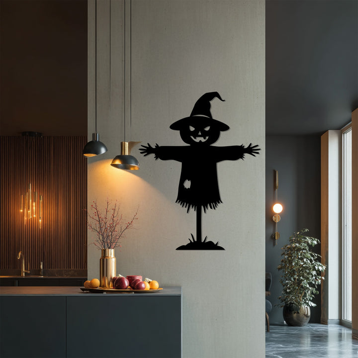 Halloween scarecrow wall decoration metal silhouette design