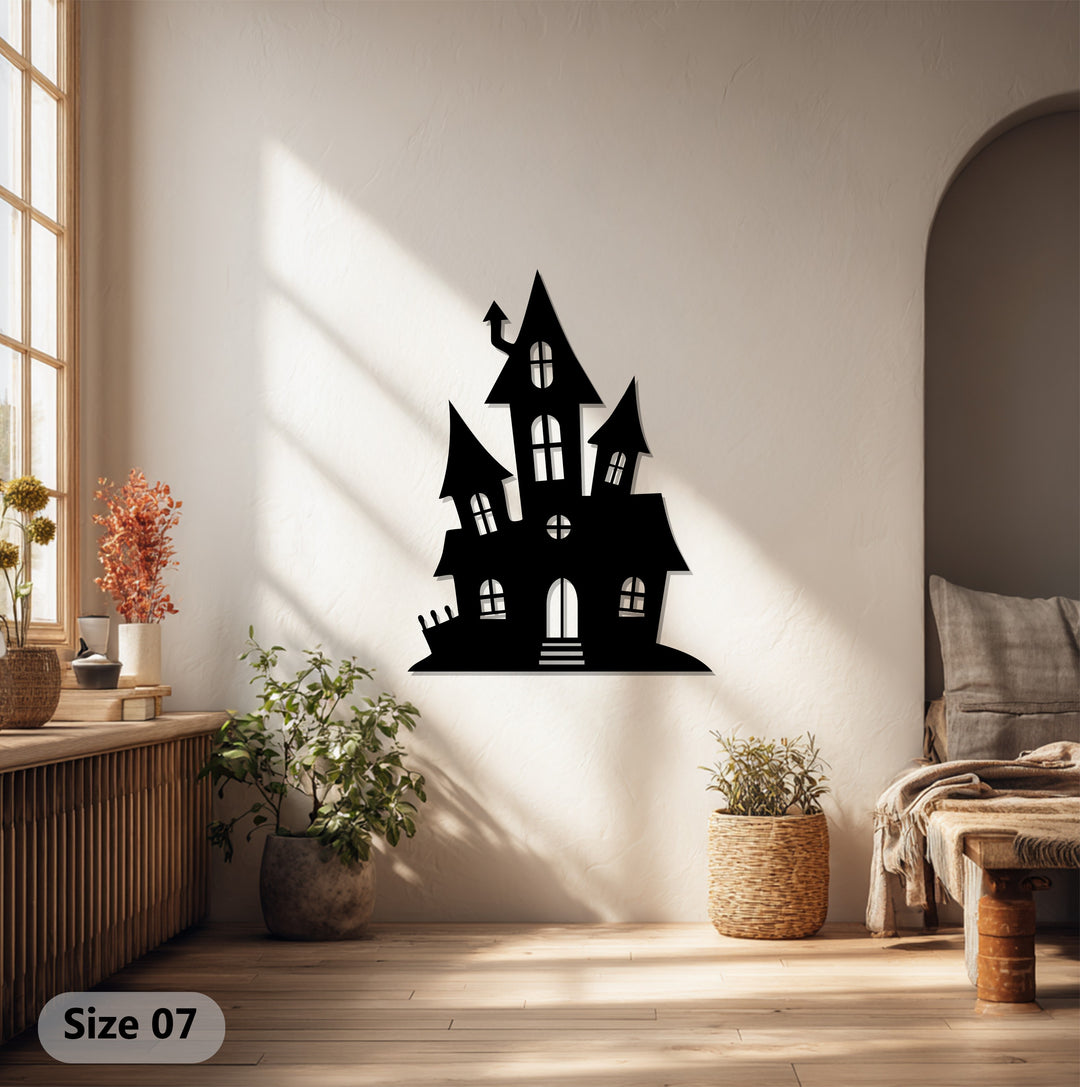 Stylish haunted mansion metal art for modern homes
