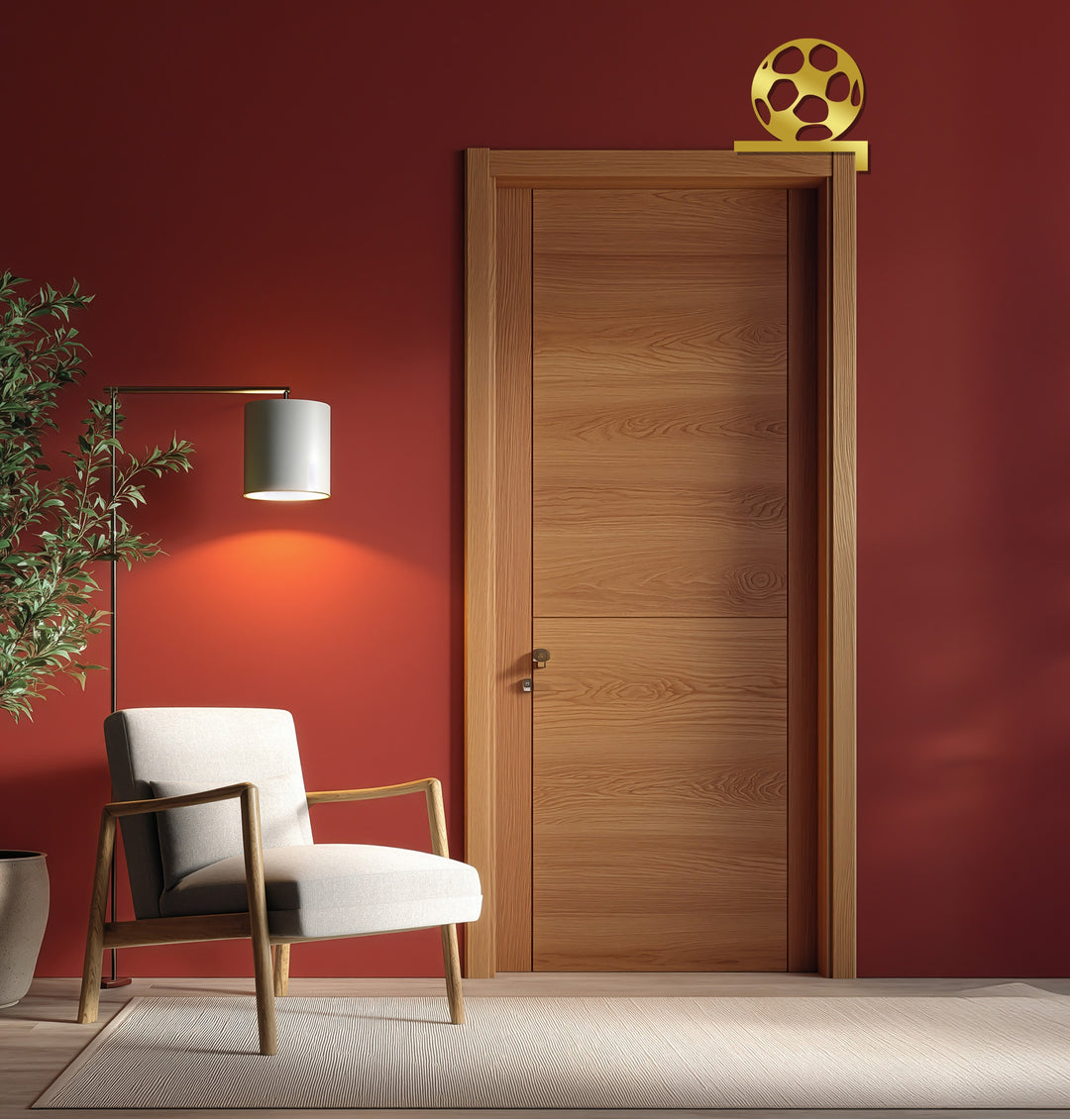 Soccer ball silhouette metal wall hanging for gym décor