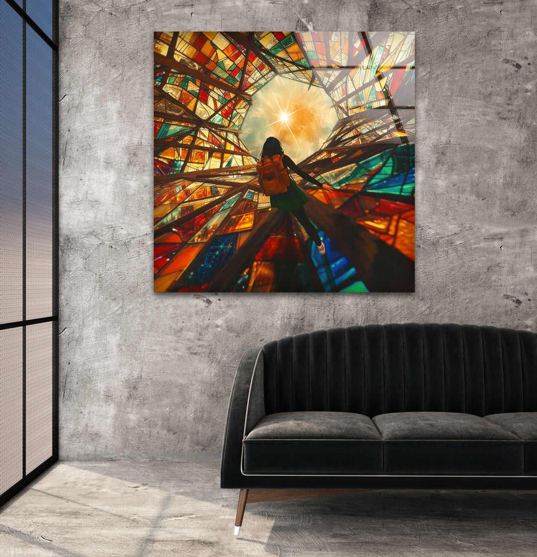 Stained Colored Man Glass Wall Art Glass Printing Wall Art, Print photos on glass