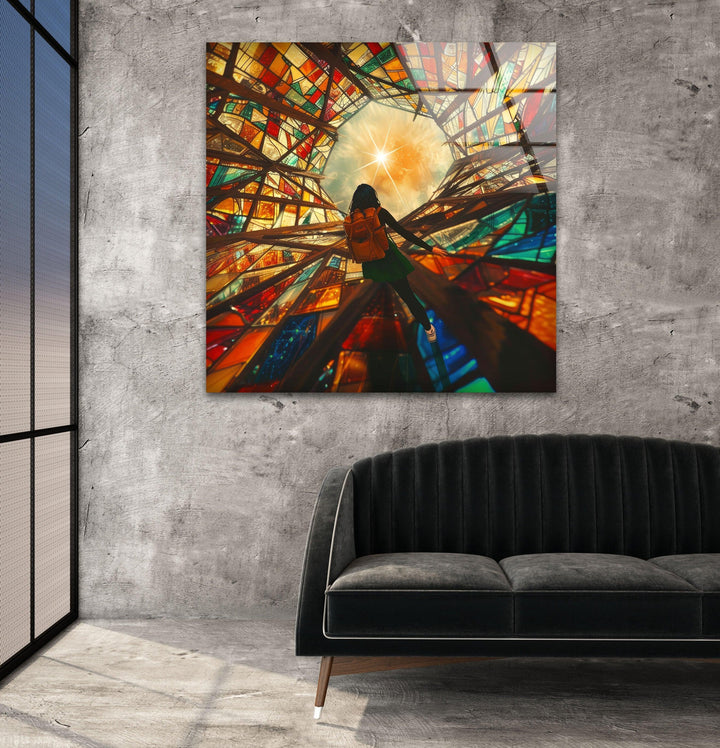 Stained Colored Man Glass Wall Art Glass Printing Wall Art, Print photos on glass