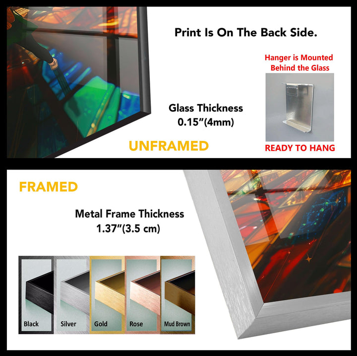 Stained Colored Man Glass Wall Art