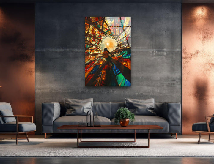 Stained Colored Man Glass Wall Art art glass wall art, glass wall art pictures
