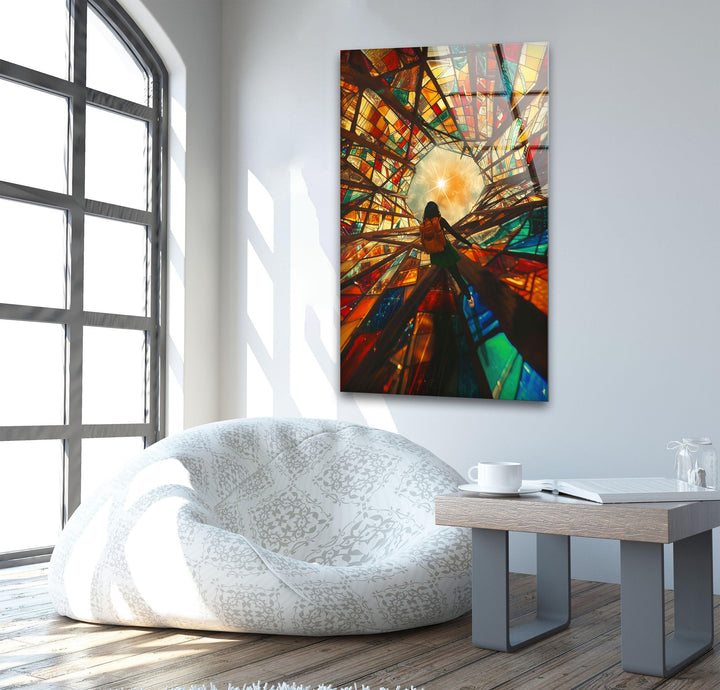 Stained Colored Man Glass Wall Art glass photo prints, glass picture prints