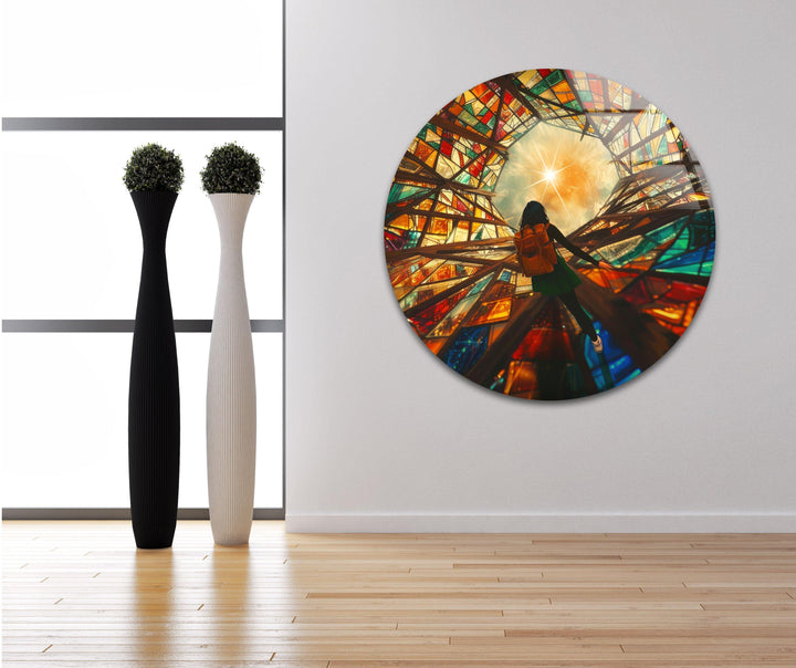 Stained Colored Man Glass Wall Art glass image printing, glass prints from photos