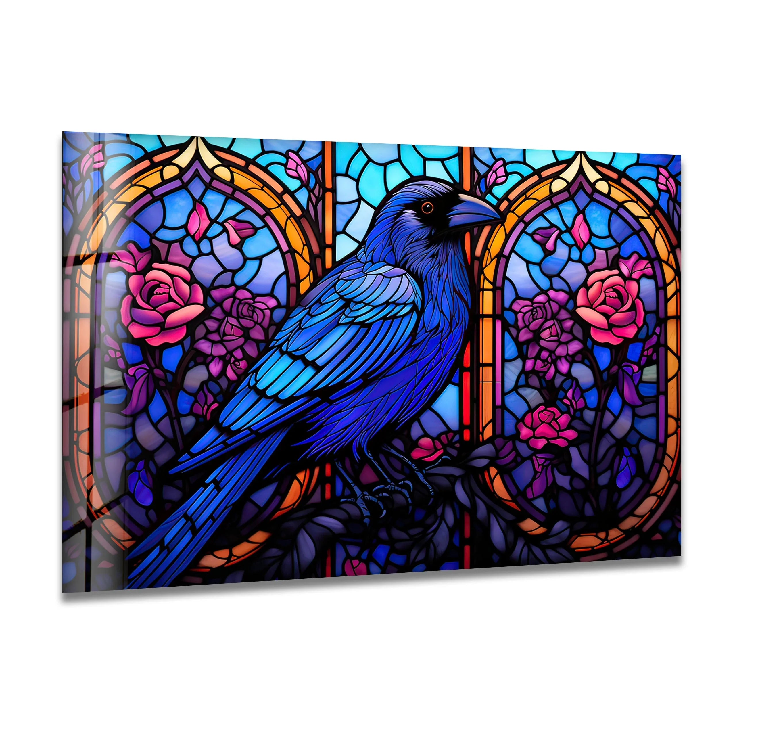 Stained Gothic Raven Wall Art – Elegant Gothic Decor – MyPhotoStation