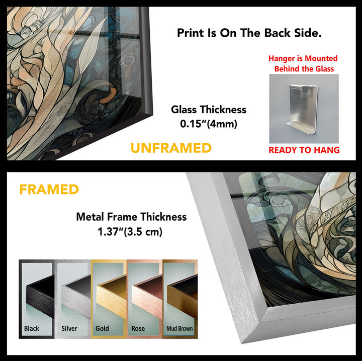 Stained Wolf Glass Wall Art