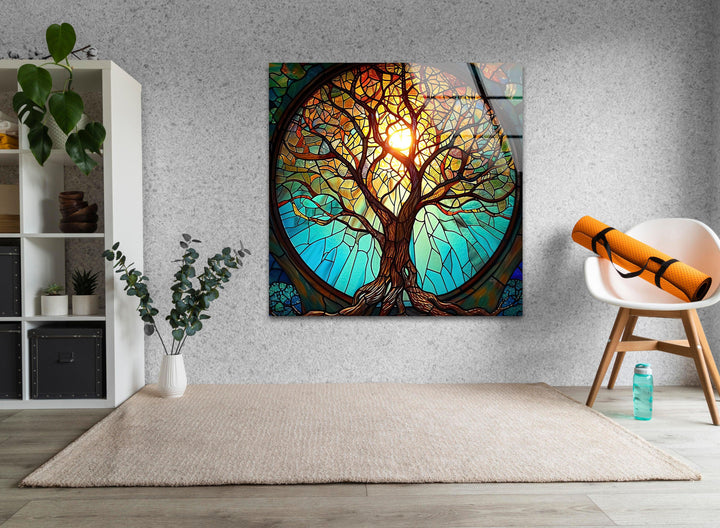 Stained Tree Vivid Glass Wall Art art glass wall art, glass wall art pictures
