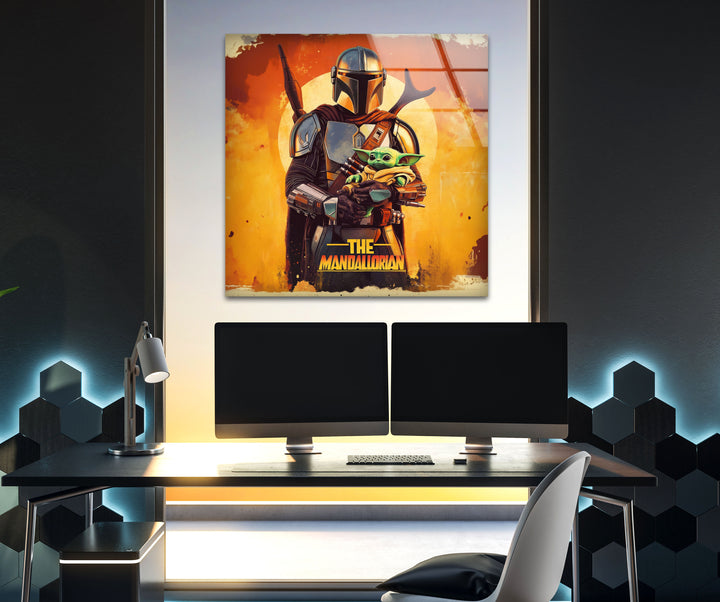 The Mandalorian & Baby Yoda Glass Wall Art art glass wall art, glass wall art pictures
