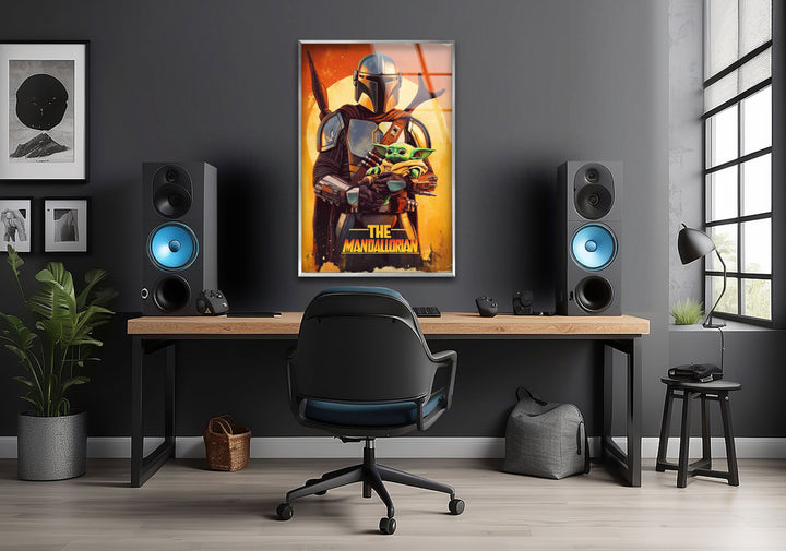 The Mandalorian & Baby Yoda Glass Wall Art Glass Printing Wall Art, Print photos on glass
