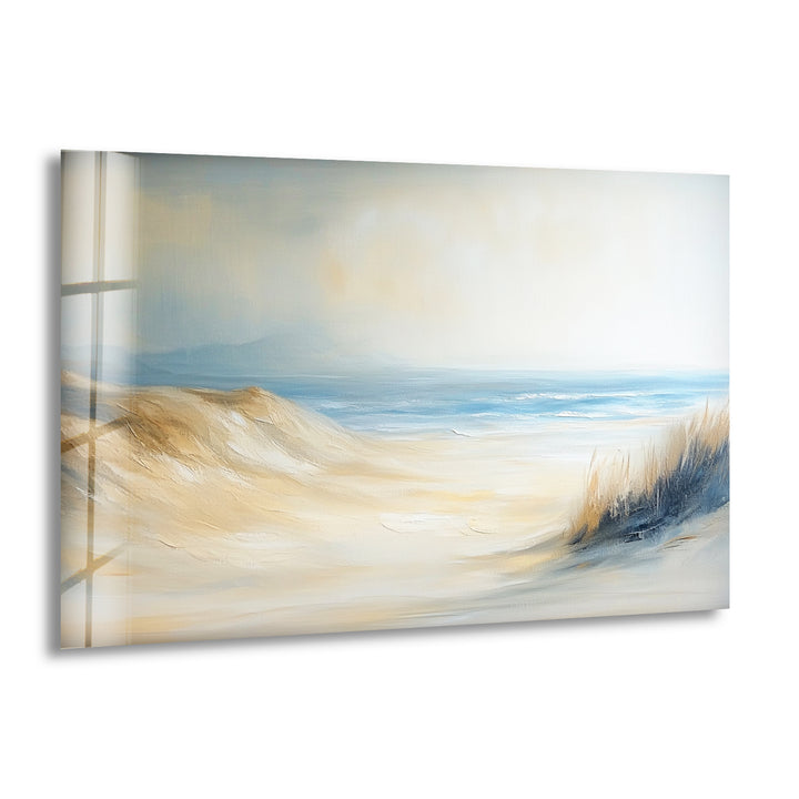 Whispers of the Dunes – Tranquil Coastal Glass Wall Art