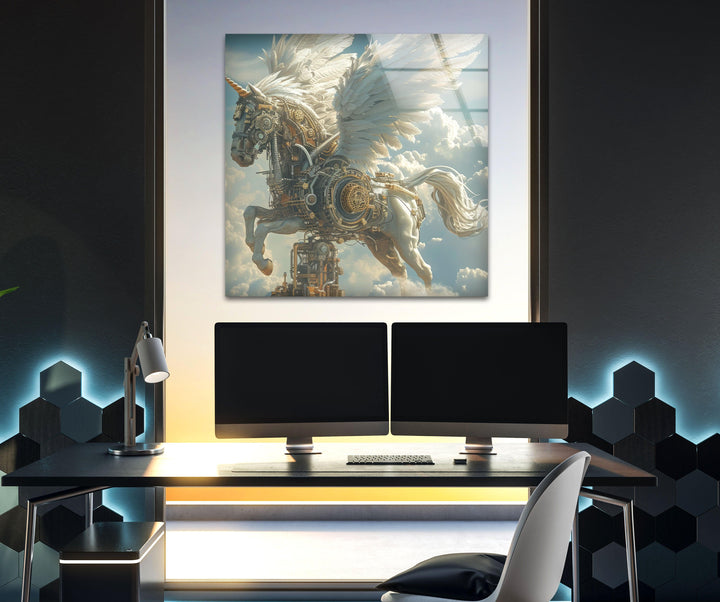 Majestic Pegasus Glass Wall Art large glass photo prints, glass wall photos