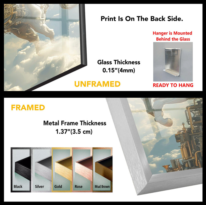 Steampunk Unicorn Tempered Glass Wall Art - MyPhotoStation