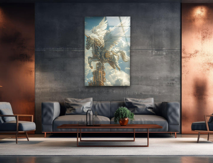 Majestic Pegasus Glass Wall Art picture on glass wall art, photos printed on glass