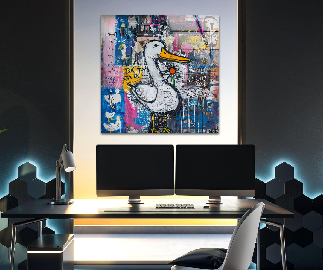 Street Style Graffiti Glass Wall Art glass photo prints, glass picture prints

