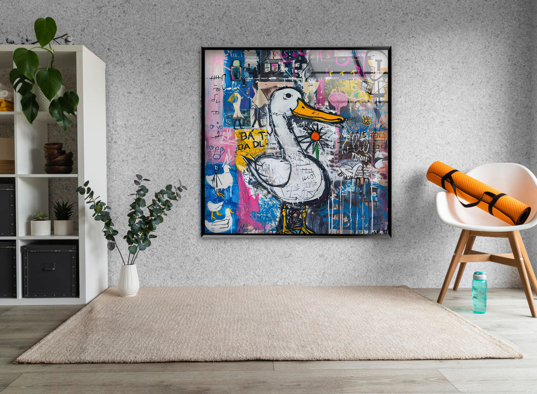 Street Style Graffiti Glass Wall Art Glass Printing Wall Art, Print photos on glass
