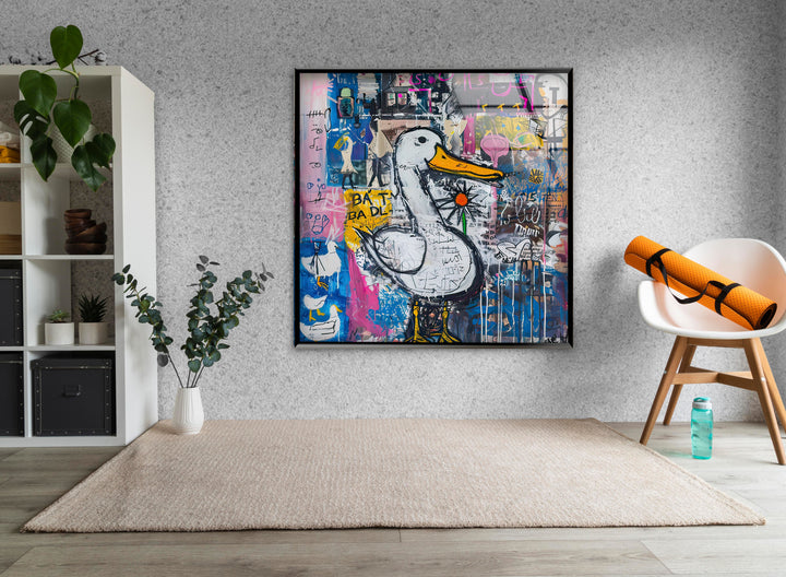 Street Style Graffiti Glass Wall Art Glass Printing Wall Art, Print photos on glass
