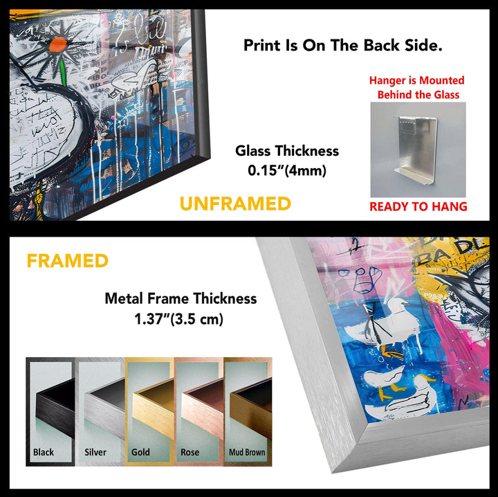 Streetstyle-Graffiti-Wandkunst aus Glas