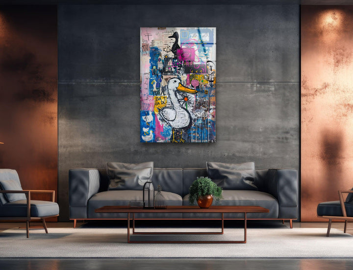 Street Style Graffiti Glass Wall Art glass pictures for Wall, glass prints wall art
