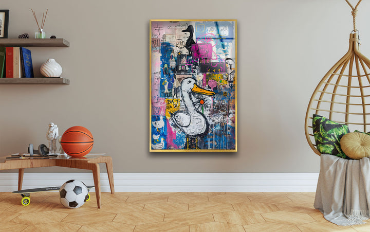 Street Style Graffiti Glass Wall Art photo print on glass, prints on glass wall art

