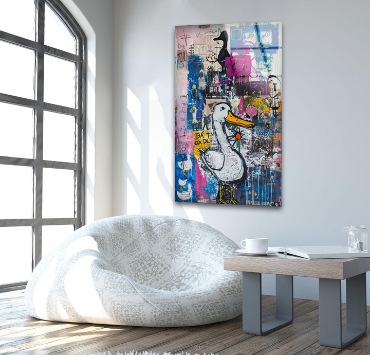 Street Style Graffiti Glass Wall Art large glass photo prints, glass wall photos

