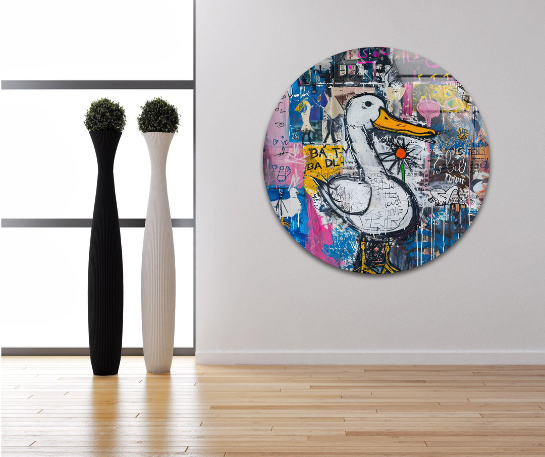 Street Style Graffiti Glass Wall Art custom glass photo prints, large glass prints
