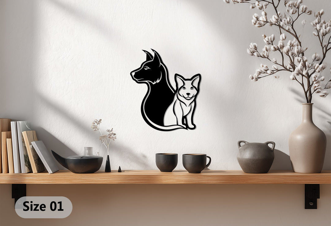 Stylish dog and cat metal wall piece for animal lovers