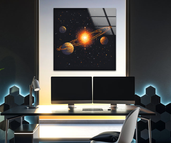 Space wall art designed to bring a sense of wonder and adventure with futuristic celestial landscapes
