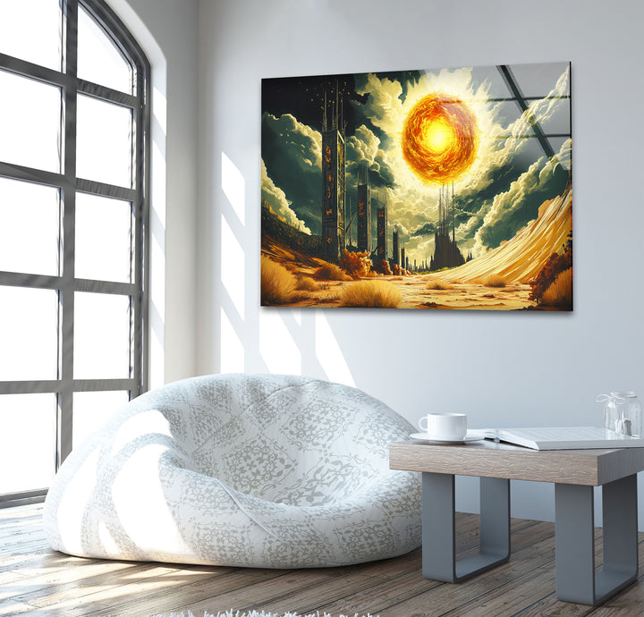 Space wall art designed to bring a sense of wonder and adventure with futuristic celestial landscapes
