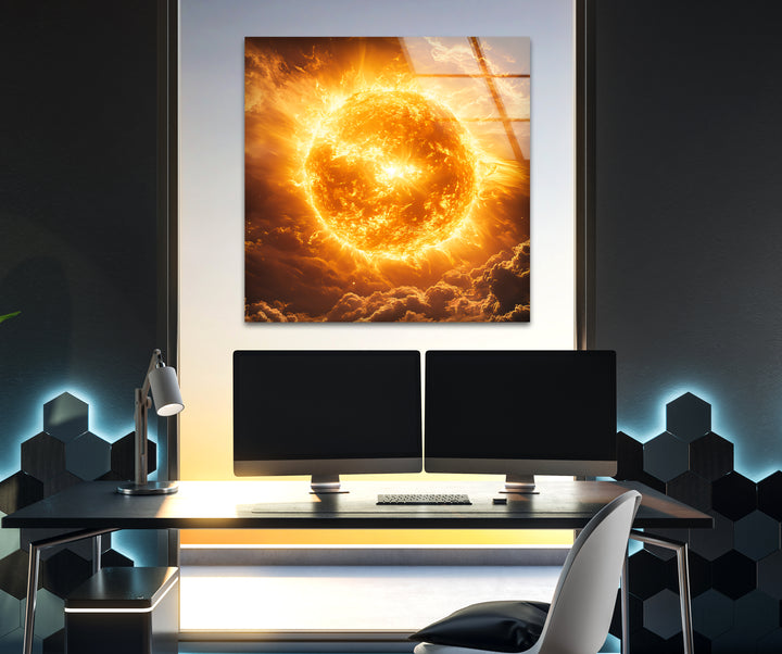 The Sun's Eternal Glow glass photo prints, glass picture prints