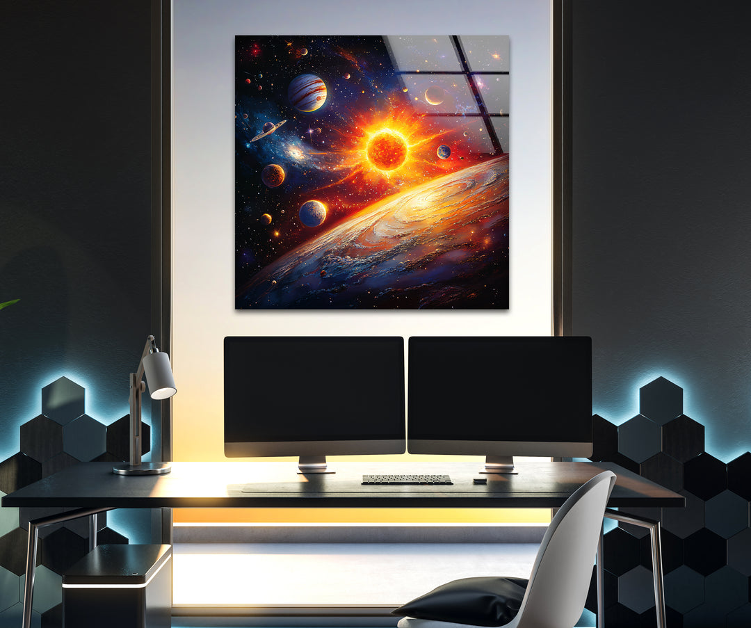 Space wall paints featuring abstract cosmic patterns that transform interiors into galactic masterpieces
