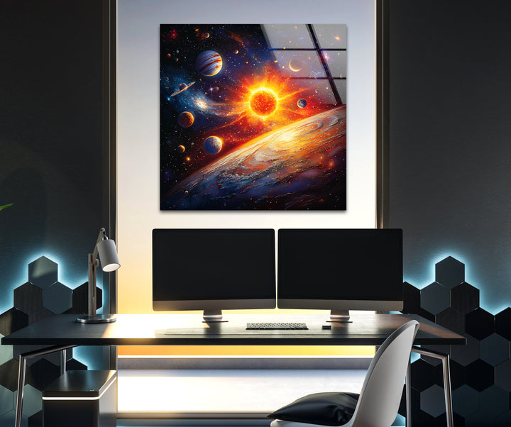 Space wall paints featuring abstract cosmic patterns that transform interiors into galactic masterpieces
