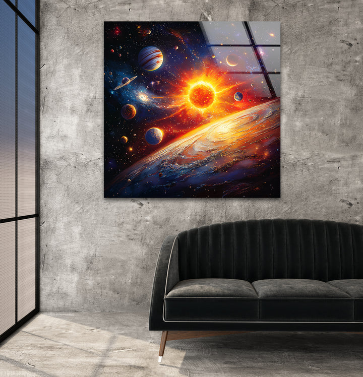 Space wall art designed to bring a sense of wonder and adventure with futuristic celestial landscapes

