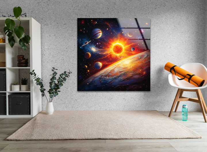 Space artwork incorporating cosmic textures, deep blues, and glowing stars for a mesmerizing effect
