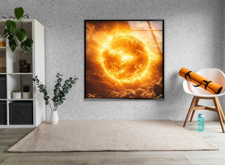 The Sun's Eternal Glow Glass Printing Wall Art, Print photos on glass