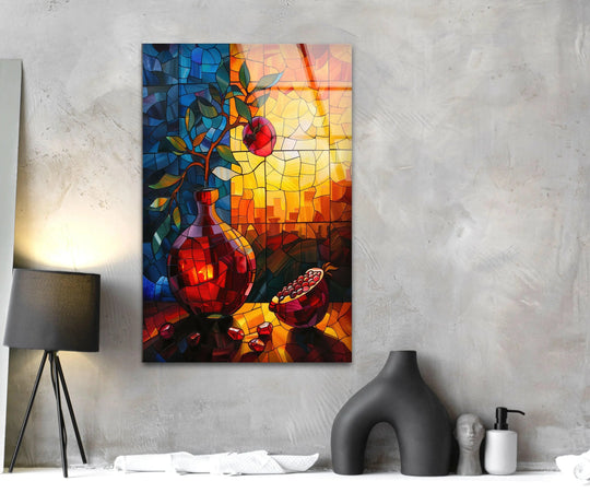 Stained glass wall art with stained effect and sunset design is vibrant decor and stained sunset wall art to enhance your space