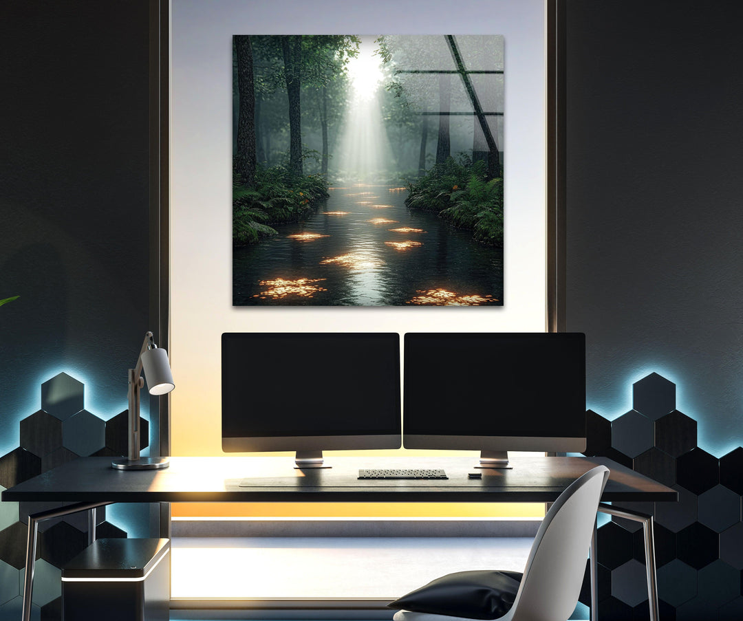 Forest Sunset and Morning Light Glass Wall Art art glass wall art, glass wall art pictures
