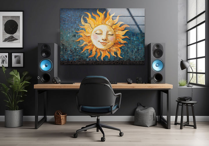Smile Sun Glass Wall Art glass wall decor, glass wall art decor
