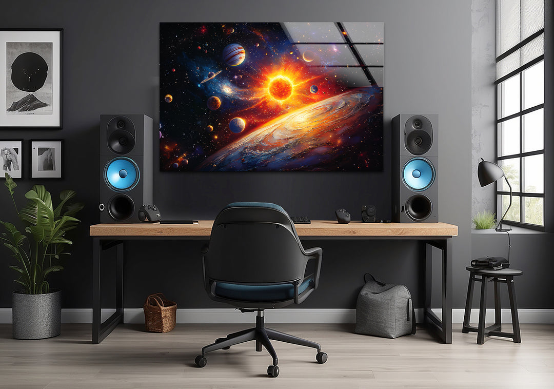 Space paintings inspired by real astronomical photography, reimagined with artistic expression
