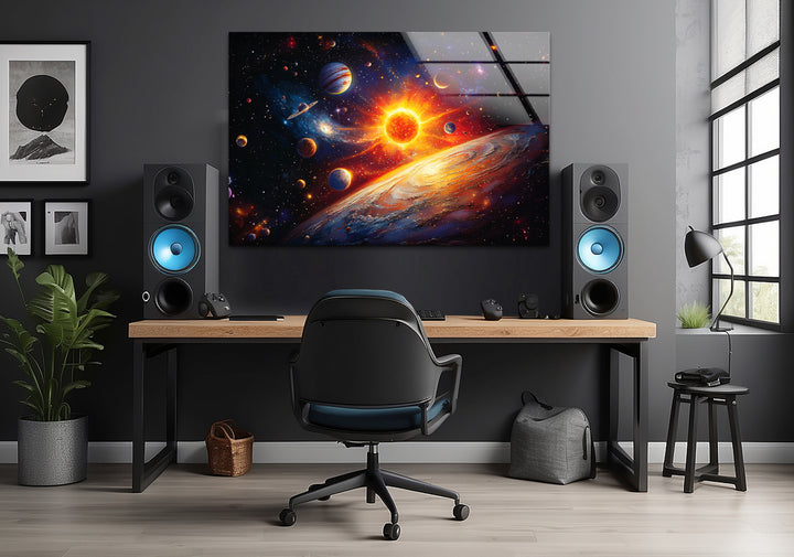 Space paintings inspired by real astronomical photography, reimagined with artistic expression
