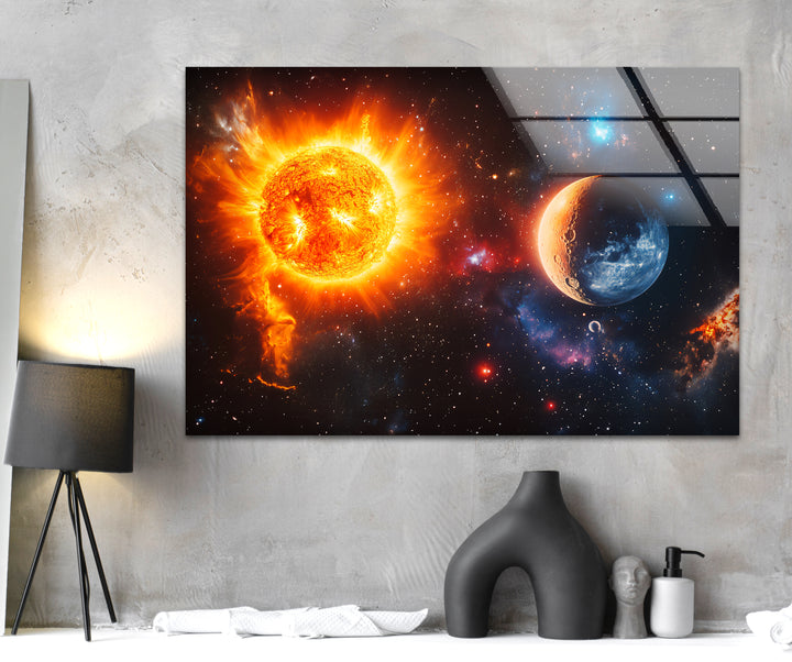Space wall art designed to bring a sense of wonder and adventure with futuristic celestial landscapes
