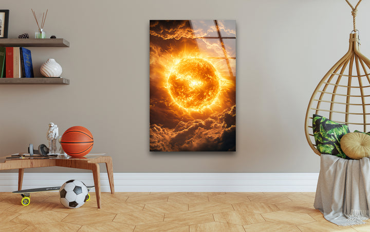 The Sun's Eternal Glow photo print on glass, prints on glass wall art