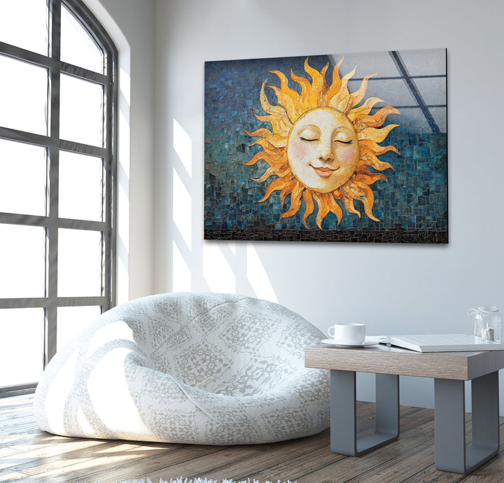 Smile Sun Glass Wall Art Glass Printing Wall Art, Print photos on glass
