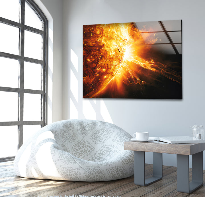 Space prints illustrating the vastness of the universe with colorful cosmic clouds and distant worlds

