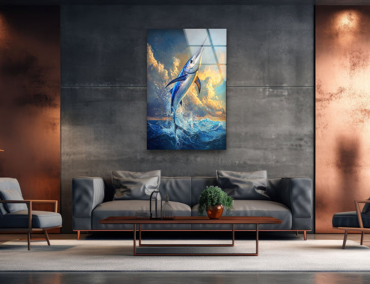 Vivid Swordfish Glass Wall Art glass pictures for Wall, glass prints wall art
