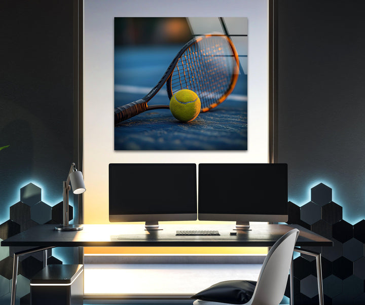 Tennis Racket & Ball Glass Wall Art glass image printing, glass prints from photos
